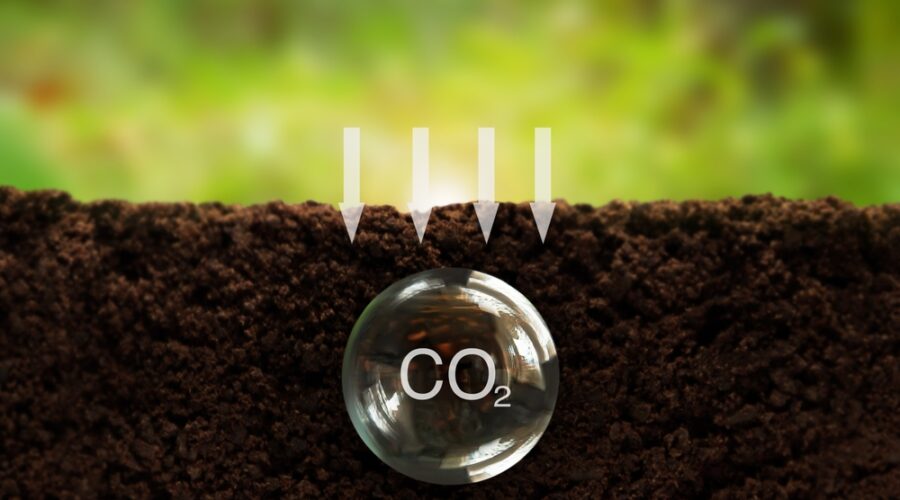 Formula,Of,Carbon,In,A,Transparent,Ball,Underground,,On,A